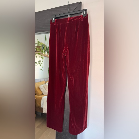WHBM Red Velvet Trousers size0P NWT - Picture 2 of 5